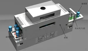 Leak testing and drying conveyor belt 1